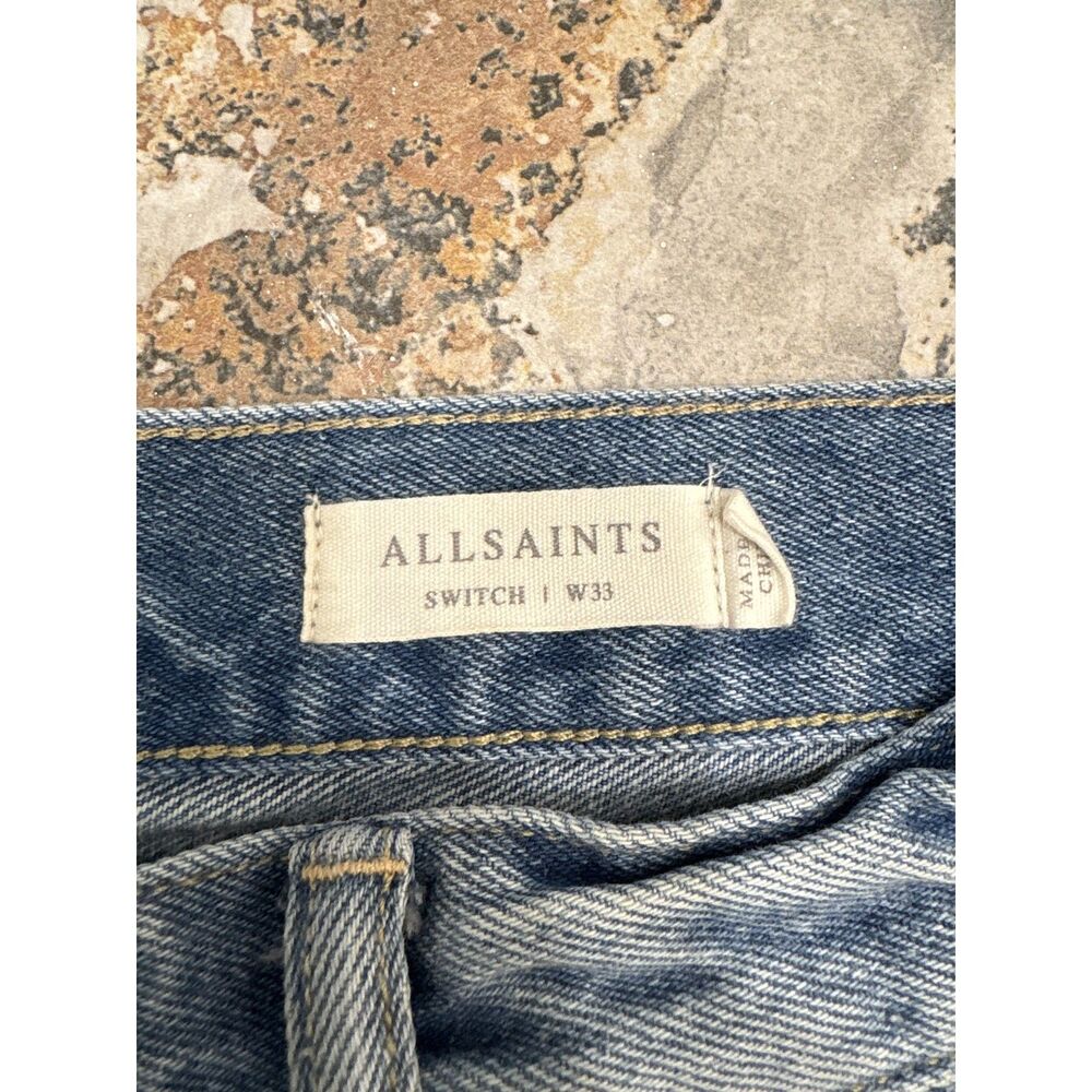 All Saints Switch Ripped Denim Shorts (Size W33)